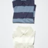Kortærmet polo-sweater til kvinder | Stribet