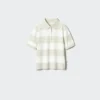 Kortærmet polo-sweater til kvinder | Stribet