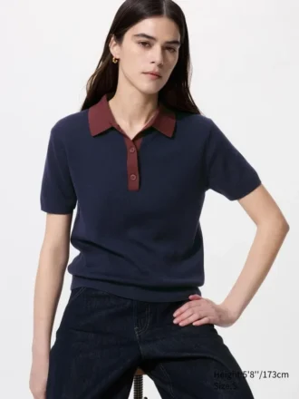 Kortærmet polo-sweatere til kvinder | Color Block