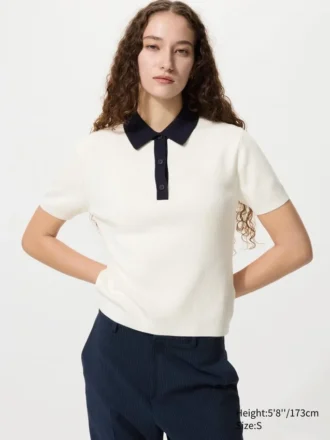 Kortærmet polo-sweatere til kvinder | Color Block