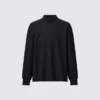 Langærmede T-shirts med opretstående krave i børstet jersey til mænd