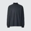Langærmede T-shirts med opretstående krave i børstet jersey til mænd