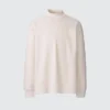 Langærmede T-shirts med opretstående krave i børstet jersey til mænd