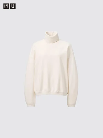Langærmede T-shirts med rullekraver i børstet jersey til kvinder