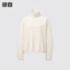 Langærmede T-shirts med rullekraver i børstet jersey til kvinder