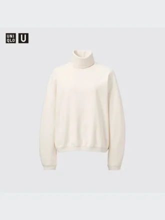 Langærmede T-shirts med rullekraver i børstet jersey til kvinder