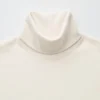 Langærmede T-shirts med rullekraver i børstet jersey til kvinder