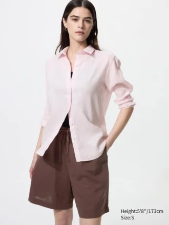 Lette shorts i linneblanding til kvinder
