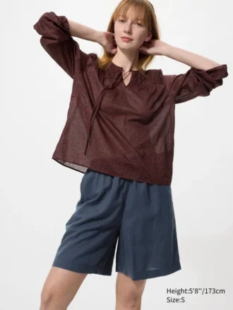 Lette shorts i linneblanding til kvinder