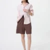 Lette shorts i linneblanding til kvinder