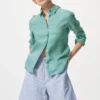 Lette shorts i linneblanding til kvinder | Stribet