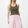 Lette shorts i linneblanding til kvinder | Stribet