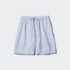 Lette shorts i linneblanding til kvinder | Stribet