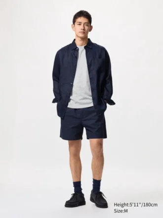 Lette shorts i linneblanding til mænd | 5″
