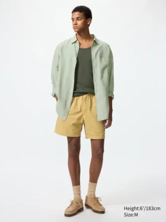 Lette shorts i linneblanding til mænd | 5″