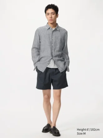 Lette shorts i linneblanding til mænd | 5″