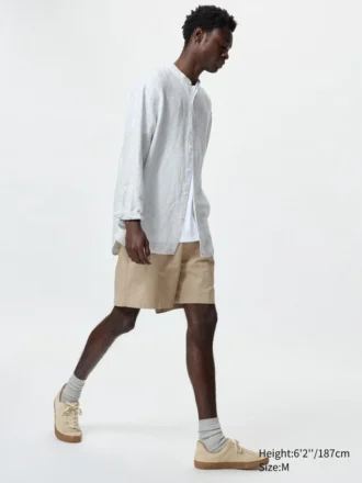 Lette shorts i linneblanding til mænd | 5″