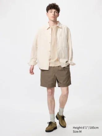 Lette shorts i linneblanding til mænd | 5″
