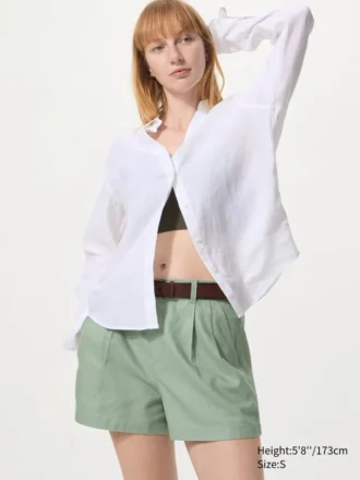 Linen-bomuldsshorts til kvinder