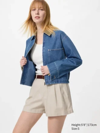 Linen-bomuldsshorts til kvinder