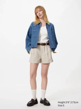 Linen-bomuldsshorts til kvinder