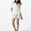 Linen-bomuldsshorts til kvinder | Stribet | 2,5″