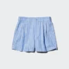 Linen-bomuldsshorts til kvinder | Stribet