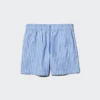 Linen-bomuldsshorts til kvinder | Stribet