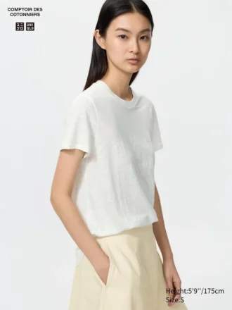 Linen T-shirt til kvinder