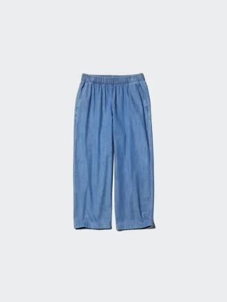 Løse ankelbukser i bomuld til kvinder | Denim