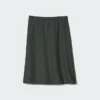 Midi-nederdel i linneblanding til kvinder | Shorts