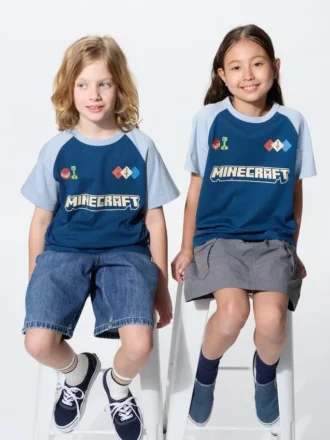Minecraft-UT-T-shirt med grafisk motiv til børn