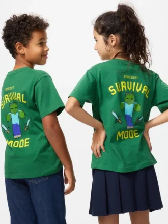 Minecraft-UT-T-shirt med grafisk motiv til børn