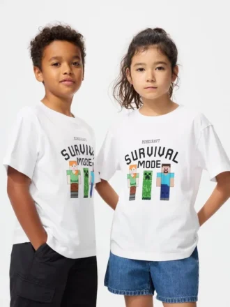 Minecraft-UT-T-shirt med grafisk motiv til børn