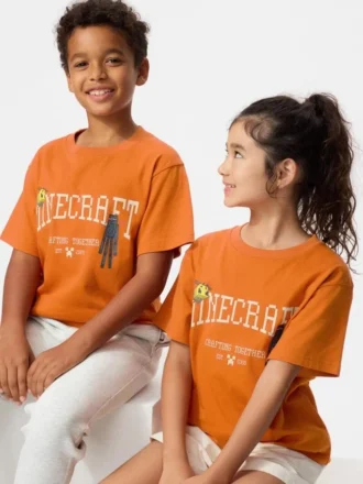 Minecraft-UT-T-shirt med grafisk motiv til børn
