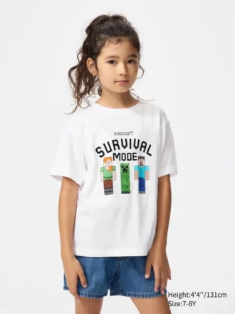 Minecraft-UT-T-shirt med grafisk motiv til børn
