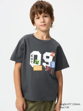 Minecraft-UT-T-shirt med grafisk motiv til børn