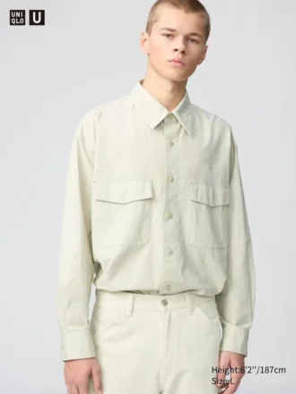 Oversized arbejdsskjorte til mænd | Langærmede T-shirts