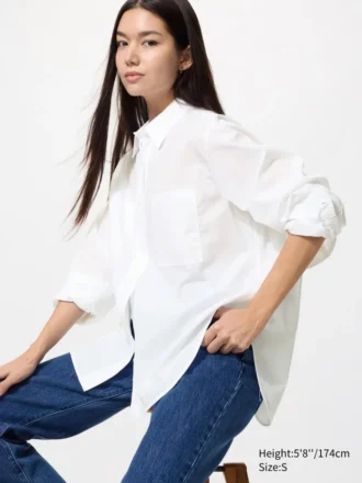 Oversized bomuldsskjorte til kvinder