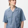 Oversized chambray-skjorte til mænd