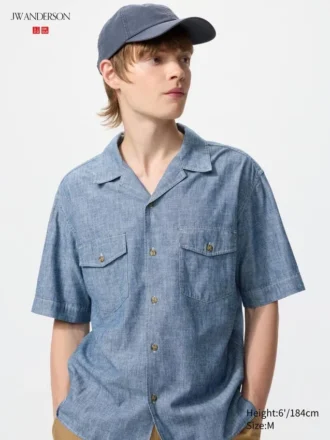 Oversized chambray-skjorte til mænd