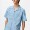 Oversized chambray-skjorte til mænd
