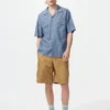 Oversized chambray-skjorte til mænd