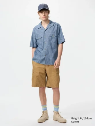 Oversized chambray-skjorte til mænd