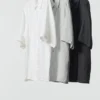 Oversized herreskjorte i Premium Linen | Korte ærmer