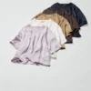 Oversized kort bluse i satin til kvinder | Halve ærmer