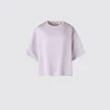 Oversized kort bluse i satin til kvinder | Halve ærmer