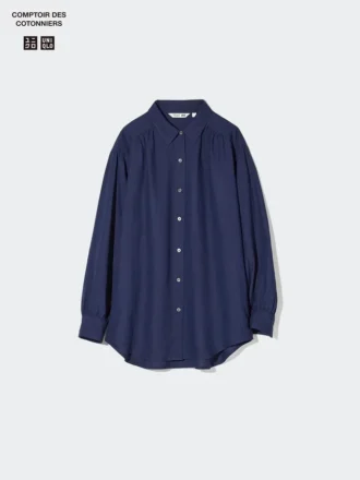 Oversized skjorte i linneblanding til kvinder