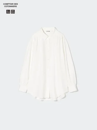 Oversized skjorte i linneblanding til kvinder