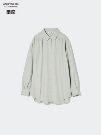 Oversized skjorte i linneblanding til kvinder